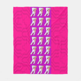 Roze Paarse Maltese hond 4Jojo Fleece Deken