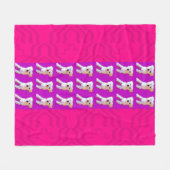 Roze Paarse Maltezer Hond 4Jojo Fleece Deken (Voorkant (Horizontaal))