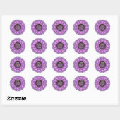 Roze Paarse Mandala Bonita Creativiteit Ronde Sticker (Vel)