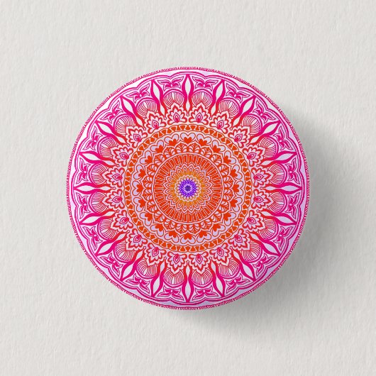 Roze paarse Mandala Ronde Button 3,2 Cm (Voorkant)