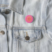 Roze paarse Mandala Ronde Button 3,2 Cm (In situ)