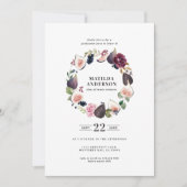 Roze, paarse, marineslag afstuderen aankondiging (Voorkant)