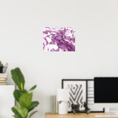 Roze Paarse Marmeren Elegantie Poster (Thuiskantoor)