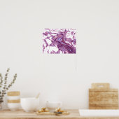 Roze Paarse Marmeren Elegantie Poster (Keuken)