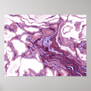 Roze Paarse Marmeren Elegantie Poster