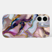 Roze Paarse Marmeren Hoestelcase Goud Luxe Case-Mate iPhone Case (Achterkant (horizontaal))
