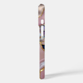 Roze Paarse Marmeren Hoestelcase Goud Luxe Case-Mate iPhone Case (Achterkant / Links)