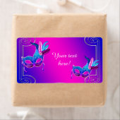 Roze Paarse Masqueradefeest Waterfleslabels Etiket (Insitu)