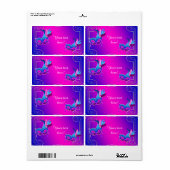 Roze Paarse Masqueradefeest Waterfleslabels Etiket (Full Sheet)