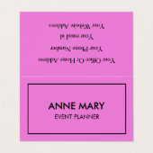 Roze Paarse Meisje Lavendel Event Planner Elegant Visitekaartje (Buitenkant ongevouwen)