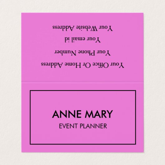 Roze Paarse Meisje Lavendel Event Planner Elegant Visitekaartje (Buitenkant ongevouwen)