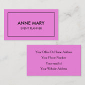 Roze Paarse Meisje Lavendel Trendy Event Planner Visitekaartje (Voorkant / Achterkant)