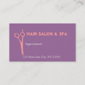 Roze Paarse meisjesschaap Girly Beauty Salon Spa Afsprakenkaartje (Achterkant)