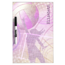 Roze paarse meisjesvolleybalspeler silhouet