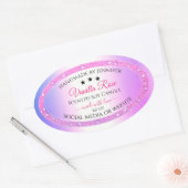 Roze Paarse met Glitter Productverpakkingslabels Ovale Sticker (Envelop)
