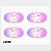 Roze Paarse met Glitter Productverpakkingslabels Ovale Sticker (Vel)