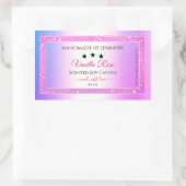 Roze Paarse met Glitter Productverpakkingslabels Rechthoekige Sticker (Tas)
