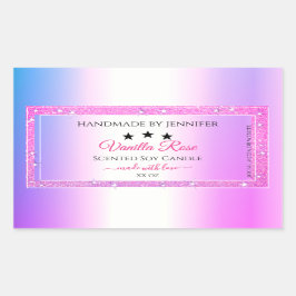 Roze Paarse met Glitter Productverpakkingslabels Rechthoekige Sticker
