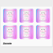 Roze Paarse met Glitter Productverpakkingslabels Vierkante Sticker (Vel)