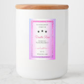 Roze Paarse met Glitter Productverpakkingslabels Voedselcontainer Etiket (Voorkant)