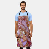 Roze paarse, met vulkanische verf geschilde stenen schort (Gedragen)