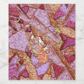 Roze paarse, met vulkanische verf geschilde stenen wijn etiket (Enkel label)