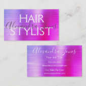 Roze Paarse metalen haarlijst Visitekaartje (Voorkant / Achterkant)