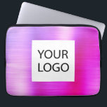 Roze Paarse Metallic - Custom Logo Promotional Laptop Sleeve<br><div class="desc">Modern Roze en Paarse Ombre Faux Metallic Roestvrij Goud Elegante Custom Logo Promotional Laptop Bag of Sleeve Promotional (promo) reclame Hoesje. Dit hoesje kan worden aangepast om uw bedrijf of zakelijke logo op te nemen.</div>