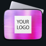 Roze Paarse Metallic - Custom Logo Promotional Laptop Sleeve<br><div class="desc">Modern Roze en Paarse Ombre Faux Metallic Roestvrij Goud Elegante Custom Logo Promotional Laptop Bag of Sleeve Promotional (promo) reclame Hoesje. Dit hoesje kan worden aangepast om uw bedrijf of zakelijke logo op te nemen.</div>