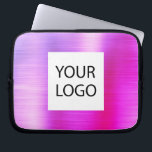 Roze Paarse Metallic - Custom Logo Promotional Laptop Sleeve<br><div class="desc">Modern Roze en Paarse Ombre Faux Metallic Roestvrij Goud Elegante Custom Logo Promotional Laptop Bag of Sleeve Promotional (promo) reclame Hoesje. Dit hoesje kan worden aangepast om uw bedrijf of zakelijke logo op te nemen.</div>