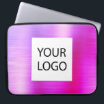 Roze Paarse Metallic - Custom Logo Promotional Laptop Sleeve<br><div class="desc">Modern Roze en Paarse Ombre Faux Metallic Roestvrij Goud Elegante Custom Logo Promotional Laptop Bag of Sleeve Promotional (promo) reclame Hoesje. Dit hoesje kan worden aangepast om uw bedrijf of zakelijke logo op te nemen.</div>