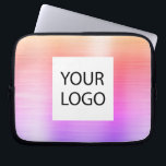 Roze Paarse Metallic - Custom Logo Promotional Laptop Sleeve<br><div class="desc">Modern Goud,  Roze en Paarse Pastel Regenboog Ombre Faux Metallic Roestvrij Goud Elegante Custom Logo Promotionele Laptop Tas of Sleeve Promotionele (promo) reclame Hoesje. Dit hoesje kan worden aangepast om uw bedrijf of zakelijke logo op te nemen.</div>