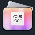 Roze Paarse Metallic - Custom Logo Promotional Laptop Sleeve<br><div class="desc">Modern Goud,  Roze en Paarse Pastel Regenboog Ombre Faux Metallic Roestvrij Goud Elegante Custom Logo Promotionele Laptop Tas of Sleeve Promotionele (promo) reclame Hoesje. Dit hoesje kan worden aangepast om uw bedrijf of zakelijke logo op te nemen.</div>
