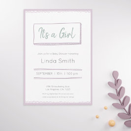 Roze Paarse minimalistische tandheelkundige Baby s Kaart