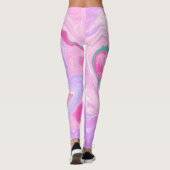 Roze, Paarse, Mint Groene Kunstkunst Leggings (Achterkant)
