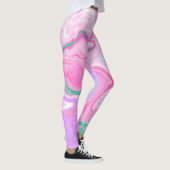 Roze, Paarse, Mint Groene Kunstkunst Leggings (Rechts)