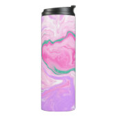Roze, Paarse, Mint Groene Kunstkunst Thermosbeker (Gedraaid links)