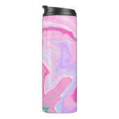 Roze, Paarse, Mint Groene Kunstkunst Thermosbeker (Geroteerd rechts)