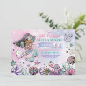 Roze Paarse Mint Mermaid onder Zee van de geboorte Kaart (Staand voorkant)