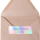 Roze paarse mint retouradres etiket