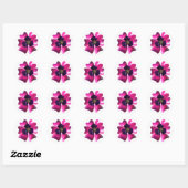 Roze Paarse MOD Orchidee Bloem Zomer Bruiloft Ronde Sticker (Vel)