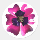 Roze Paarse MOD Orchidee Bloem Zomer Bruiloft Ronde Sticker (Voorkant)