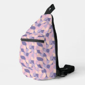 Roze & Paarse Modern Patroon Sling Bag (Rechterhoek)