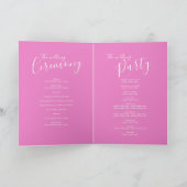 Roze paarse moderne cascading kunst bruiloft progr programma (Binnen)