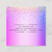 Roze Paarse moderne chique haarstylist make-up art Vierkante Visitekaartje (Achterkant)