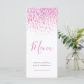 Roze paarse moderne kunstdasjesmenu menu (Staand voorkant)