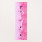 Roze Paarse moderne meisjesnaam Monogram Sjabloon Yogamat (Achterkant)