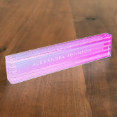 Roze Paarse moderne professional Naambordje (Zijkant)