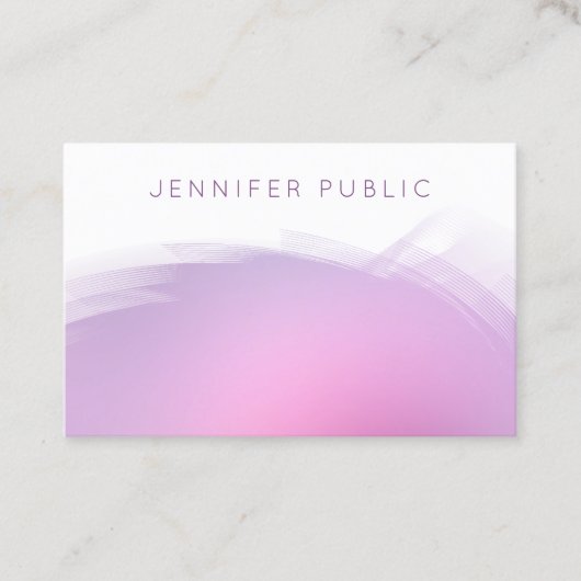 Roze Paarse moderne professionele Sjabloon Visitekaartje (Voorkant)