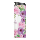 Roze Paarse moderne Waterverf Thermosbeker (Geroteerd rechts)